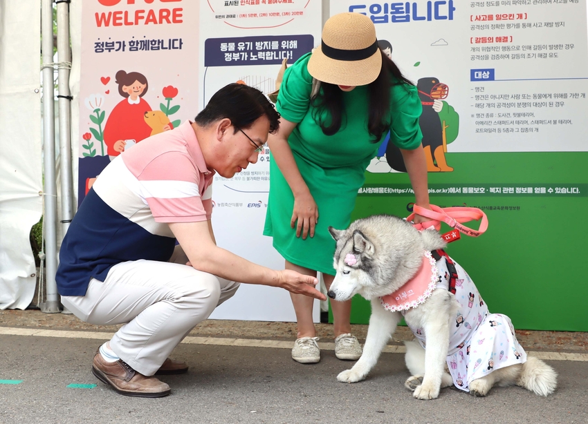 김인중 농림축산식품부 차관은 5월 20일(토), 서울 보라매공원에서 열린 반려동물 축제 ‘전지적 댕댕시점’을 방문해 동물보호법 개정 내용을 알리는 캠페인에 동참했다