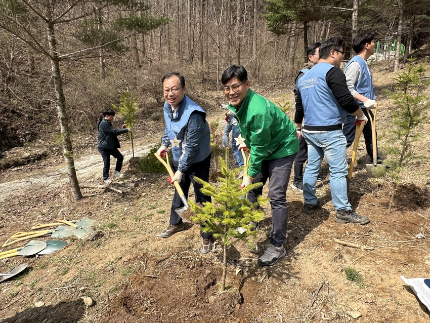  포스코 임직원들이 식목일을 맞아 산림청 국립수목원에서 나무를 심고 가꾸는 행사를 가졌다.