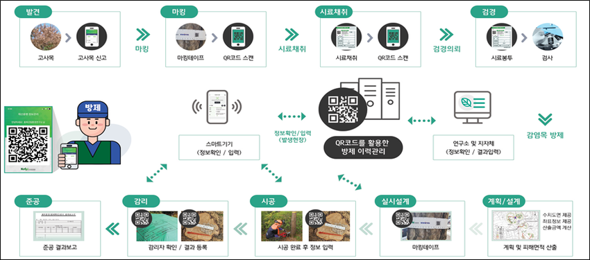 소나무재선충병 과학적 예찰체계 체계도.